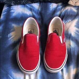 red slip on vans